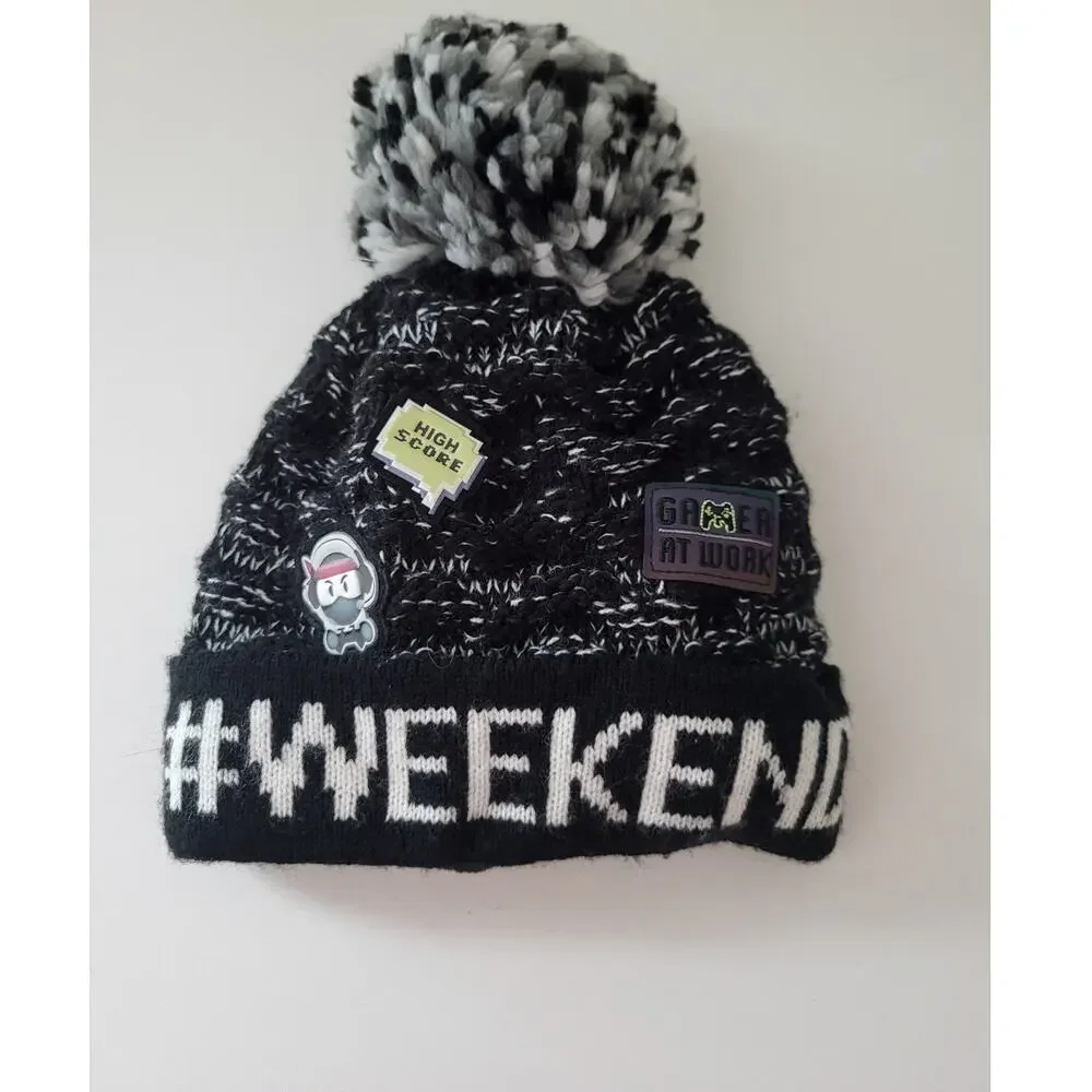 Children's Place Boys Pom Beanie Hat Size S/M (4-7) Gamer Weekend WARM!